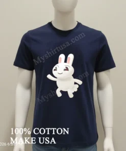 Cartoon Rabbit Waving Happy Bunny funny america t-shirts