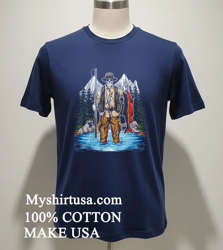 Catch Of The Day Skeleton new t-shirt - navy-shirt Catch Of The Day Skeleton Shirt Navy Shirt