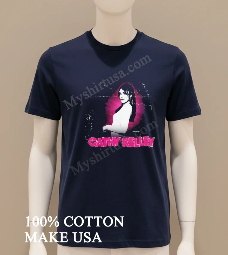 Cathy Kelley Pink Glow Black And White Portrait Shirt Navy Shirt