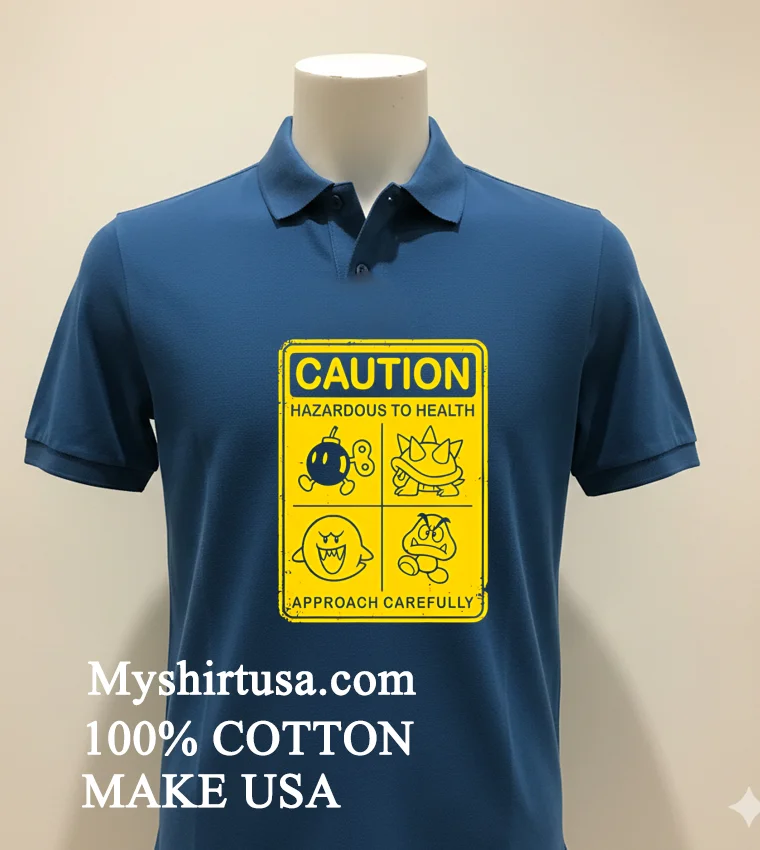 Caution Hazardous To Health Sign new t-shirt - navy-shirt Caution Hazardous To Health Sign Shirt Navy Shirt 1