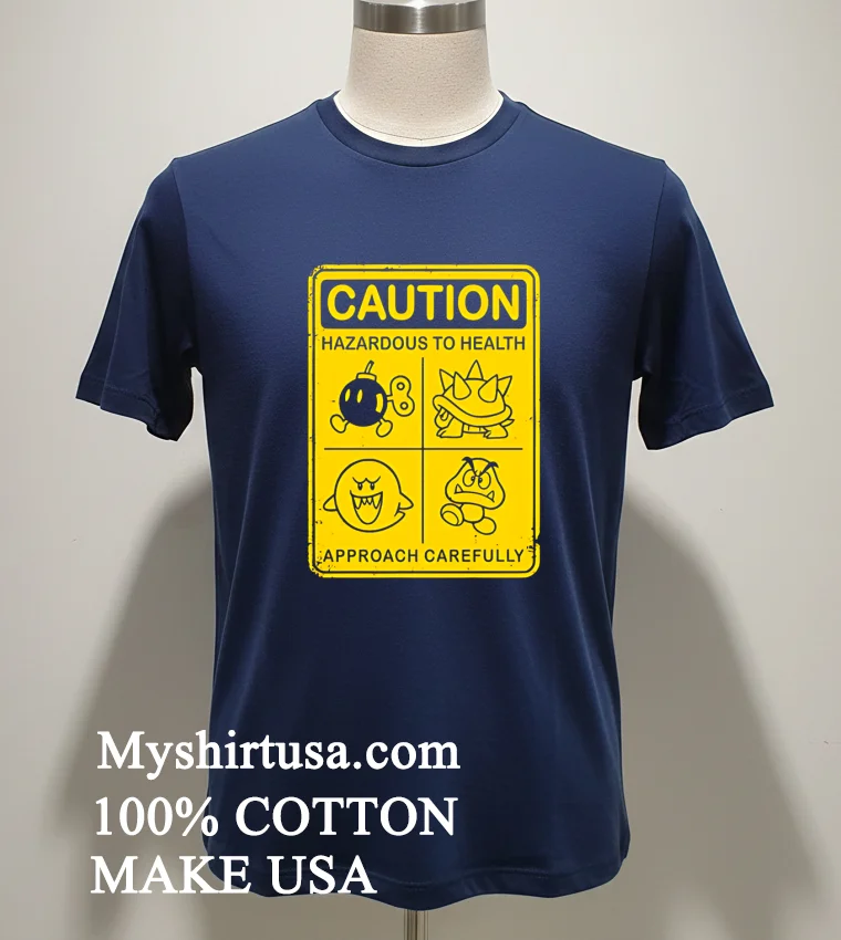 Caution Hazardous To Health Sign new t-shirt - navy-shirt Caution Hazardous To Health Sign Shirt Navy Shirt