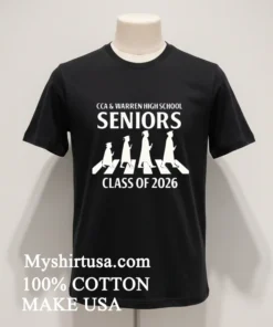 Cca And Warren High School Seniors Class Of 2026 Abbey Road Walking Silhouette funny america t-shirts