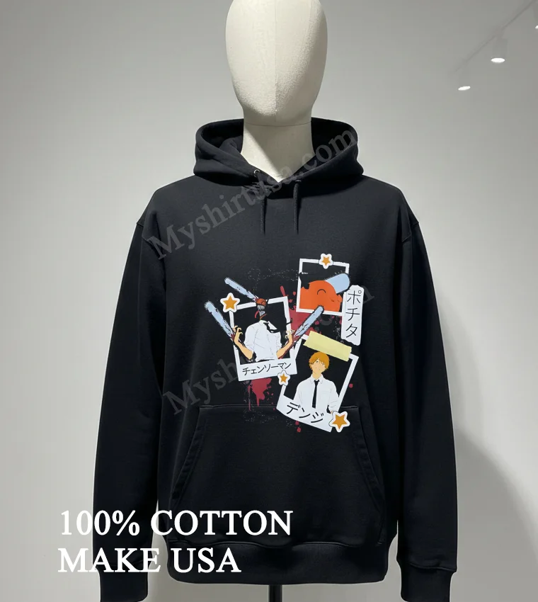 Chainsaw Man Pochita Denji Anime Manga Polaroid Photo funny america t-shirts - hoodie-shirt Chainsaw Man Pochita Denji Anime Manga Polaroid Photo Shirt Hoodie Shirt