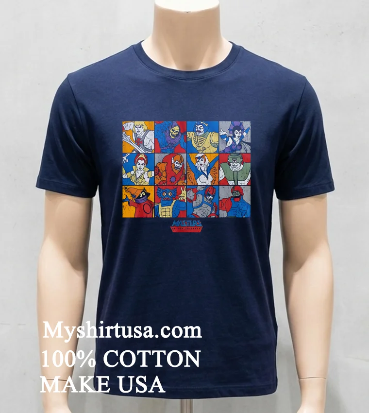 Character Panels Masters Of The Universe Retro Shirt Navy Shirt