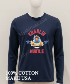 Charlie Hustle Baseball Player Sliding Into Base funny america t-shirts