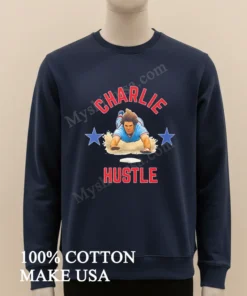 Charlie Hustle Baseball Player Sliding Into Base funny america t-shirts