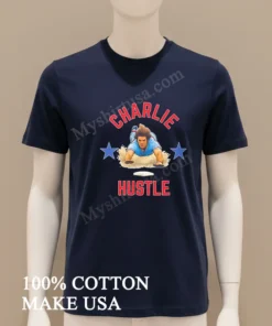 Charlie Hustle Baseball Player Sliding Into Base funny america t-shirts
