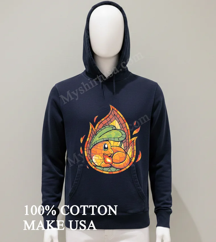 Charmander Pokemon Stained Glass Window funny america t-shirts - balck-shirt Charmander Pokemon Stained Glass Window Shirt Balck Shirt