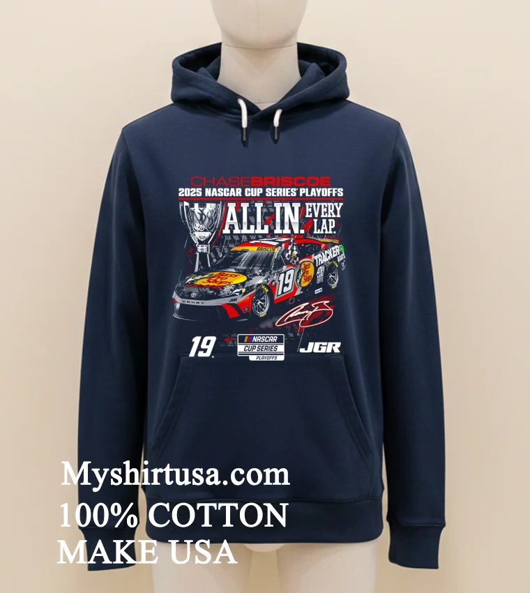 Chase Briscoe Checkered Flag Sports 2025 Nascar Cup Series Playoffs Bass Pro Shops Shirt Navy Shirt 1