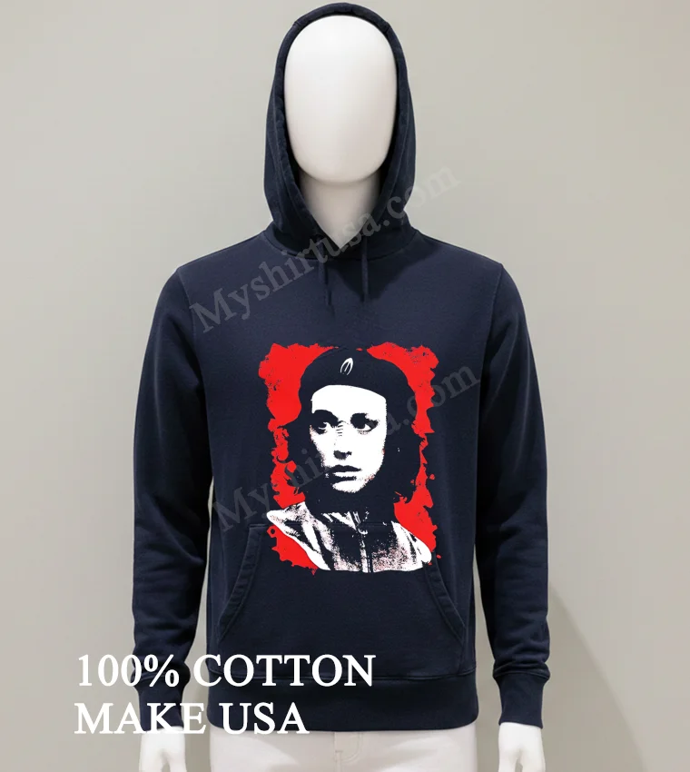 Che Guevara Style Portrait With Red Grunge Background Shirt Balck Shirt