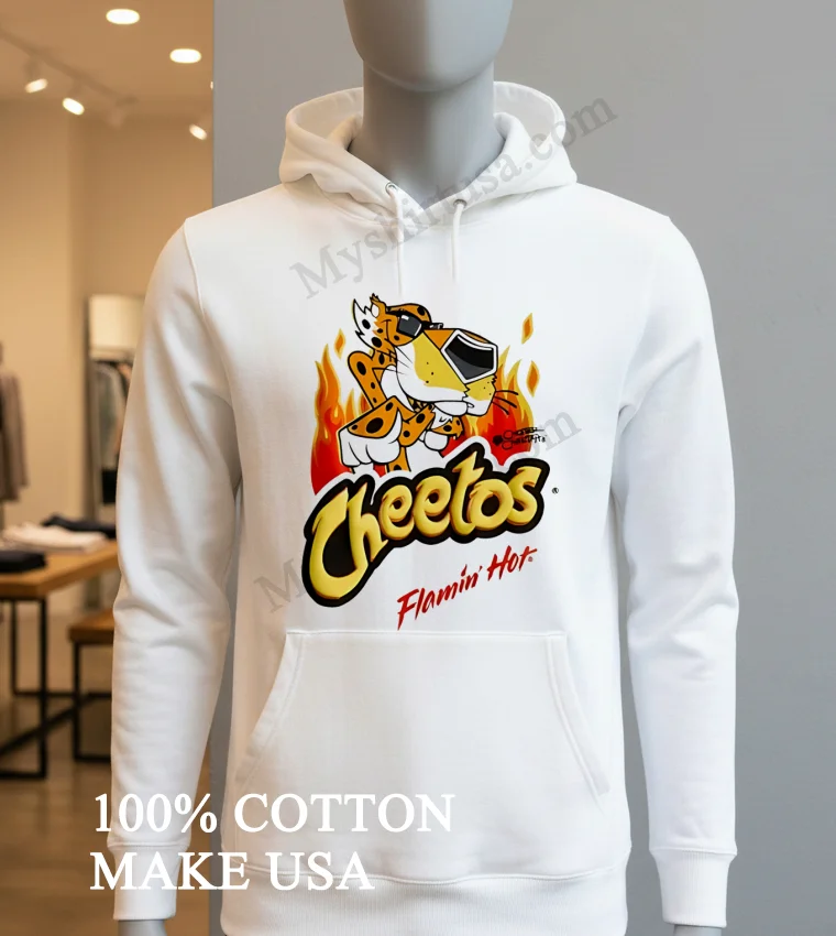 Cheetos Chester Cheetah Flamin Hot Fire Graphic Shirt Hoodie Shirt