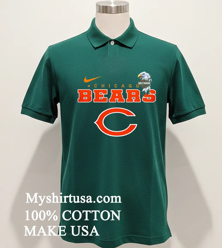 Chicago Bears Eagle Harley Davidson Shirt - green-shirt Chicago Bears Eagle Harley Davidson Shirt Green Shirt