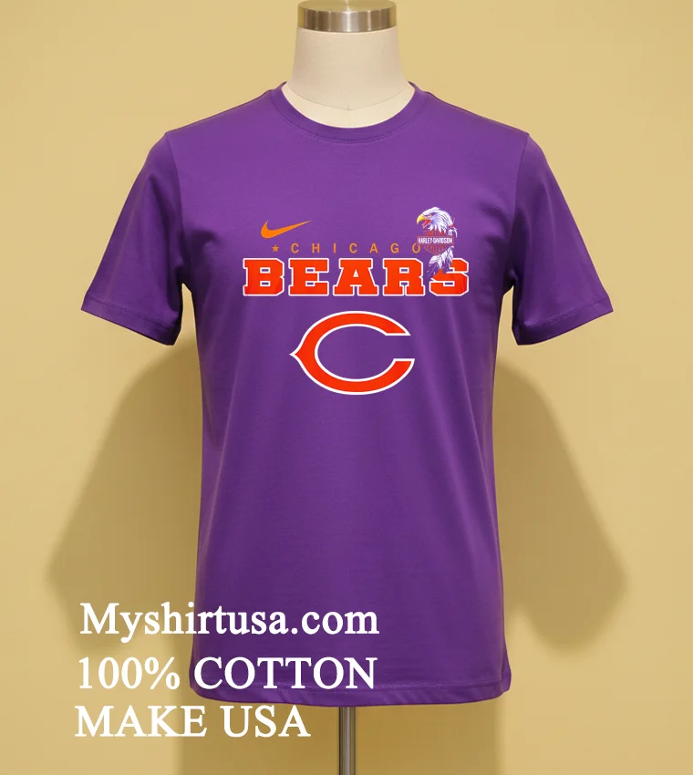 Chicago Bears Eagle Harley Davidson Shirt Purple Shirt