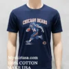 Chicago Bears Mens Football Skeleton Player Burning Shirt Navy Shirt