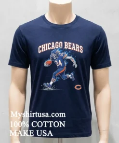 Chicago Bears Men’s Football Skeleton Player Burning Shirt