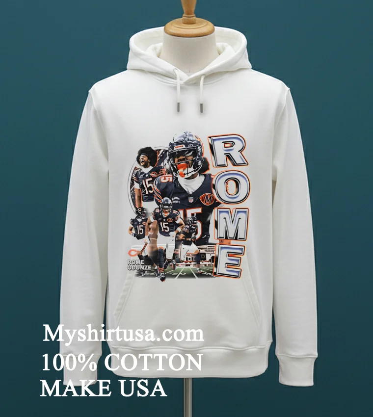 Chicago Bears Rome Odunze Graphic Shirt White T Shirt 1