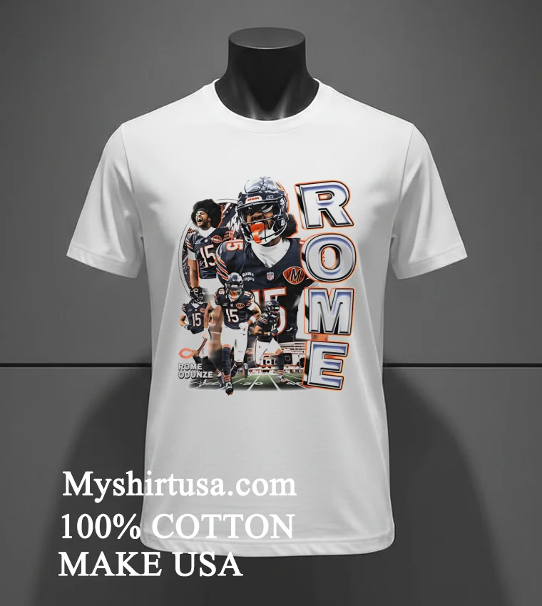 Chicago Bears Rome Odunze Graphic Shirt White T Shirt 3