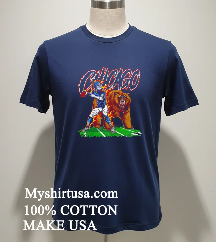 Chicago Bears Skeleton Football Player And Bear Shirt - navy-shirt Chicago Bears Skeleton Football Player And Bear Shirt Navy Shirt 1