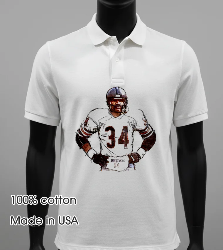 Chicago Bears Walter Payton Sweetness 34 Shirt White T Shirt 1