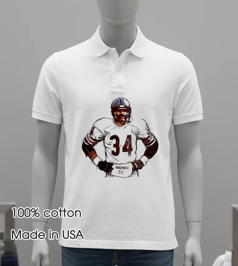 Chicago Bears Walter Payton Sweetness 34 Shirt White T Shirt 2