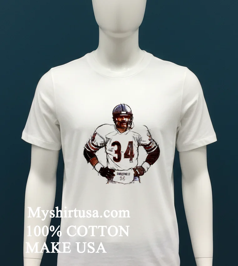 Chicago Bears Walter Payton Sweetness 34 Shirt - white-t-shirt Chicago Bears Walter Payton Sweetness 34 Shirt White T Shirt 4
