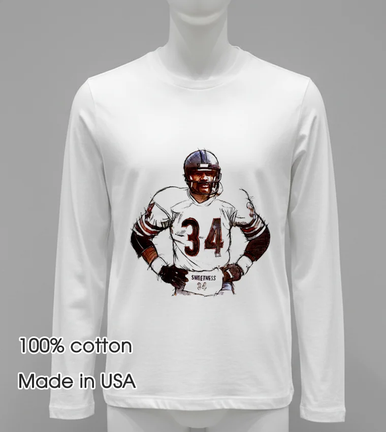 Chicago Bears Walter Payton Sweetness 34 Shirt White T Shirt