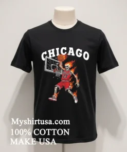 Chicago Bulls Men’s Basketball Skeleton Player Fire Shirt