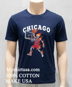 Chicago Bulls Men’s Basketball Skeleton Player Fire Shirt