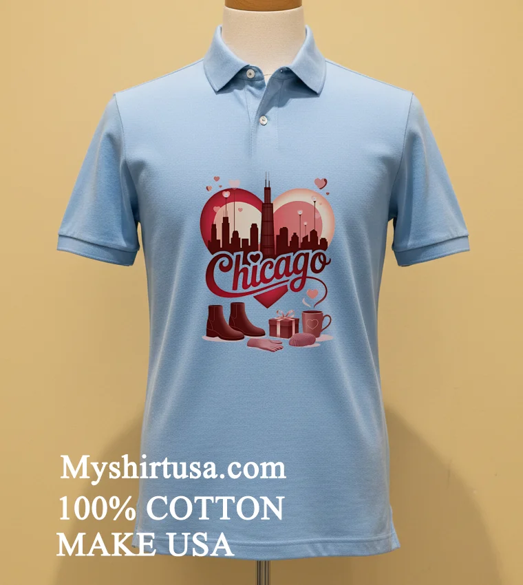 Chicago Valentine Love The Windy City Shirt Blue Shirt