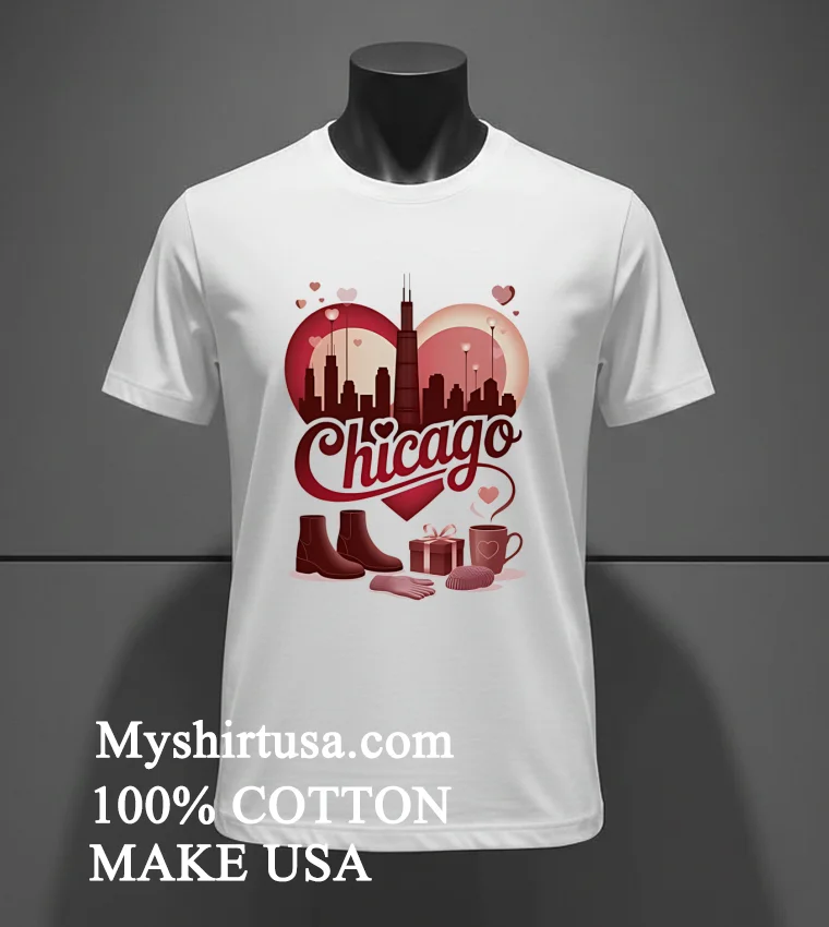Chicago Valentine Love The Windy City Shirt - white-t-shirt Chicago Valentine Love The Windy City Shirt White T Shirt 3