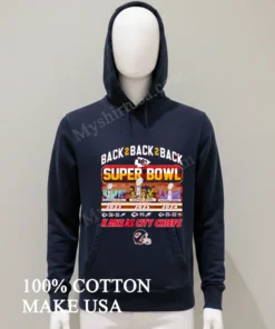 Chiefs Back 2 Back 2 Back Super Bowl Lix funny america t-shirts