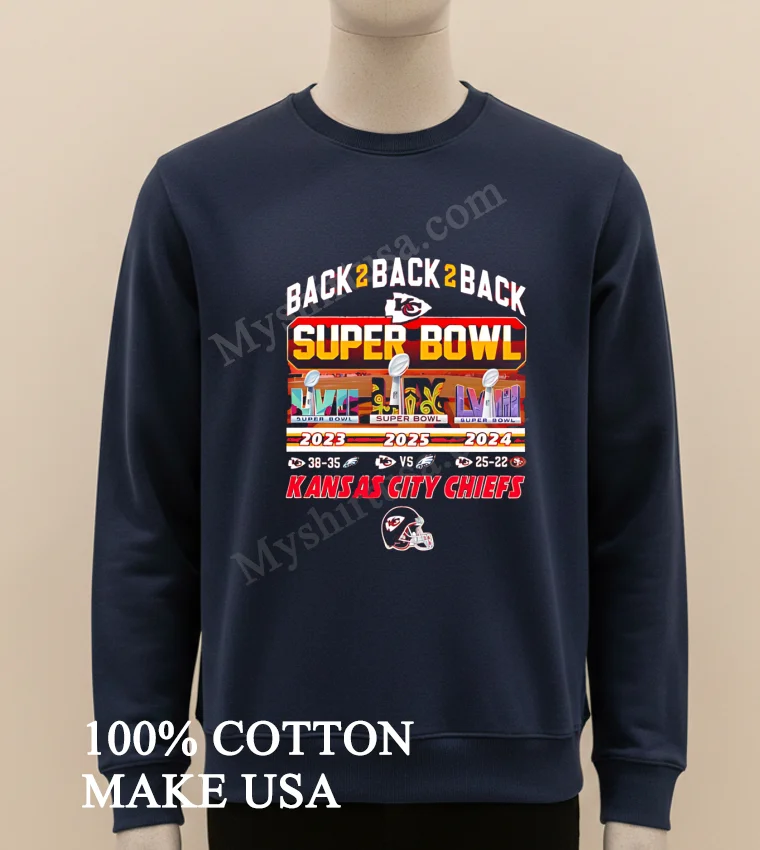 Chiefs Back 2 Back 2 Back Super Bowl Lix funny america t-shirts - long sleve shirt Chiefs Back 2 Back 2 Back Super Bowl Lix Shirt Long Sleve Shirt