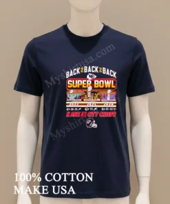 Chiefs Back 2 Back 2 Back Super Bowl Lix funny america t-shirts