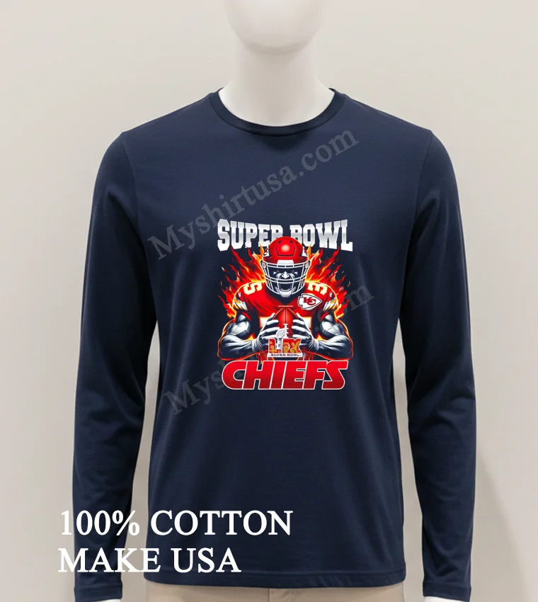 Chiefs Vs Eagles Super Bowl Lix Burning Warrior Scream Chiefs Shirt Hoodie Shirt