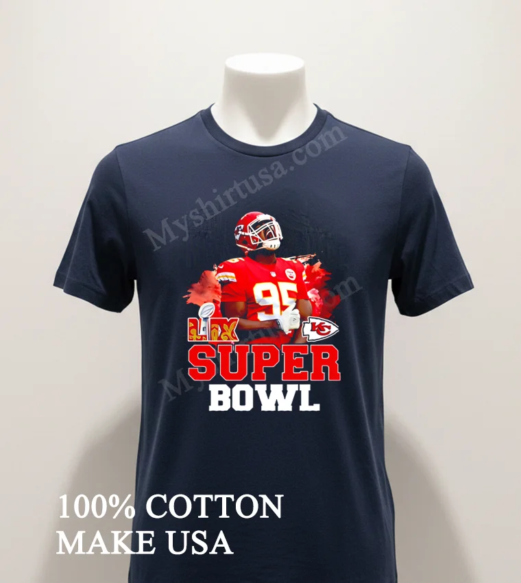 Chiefs Vs Eagles Super Bowl Lix Chris Jones Scream Shirt Navy Shirt 1