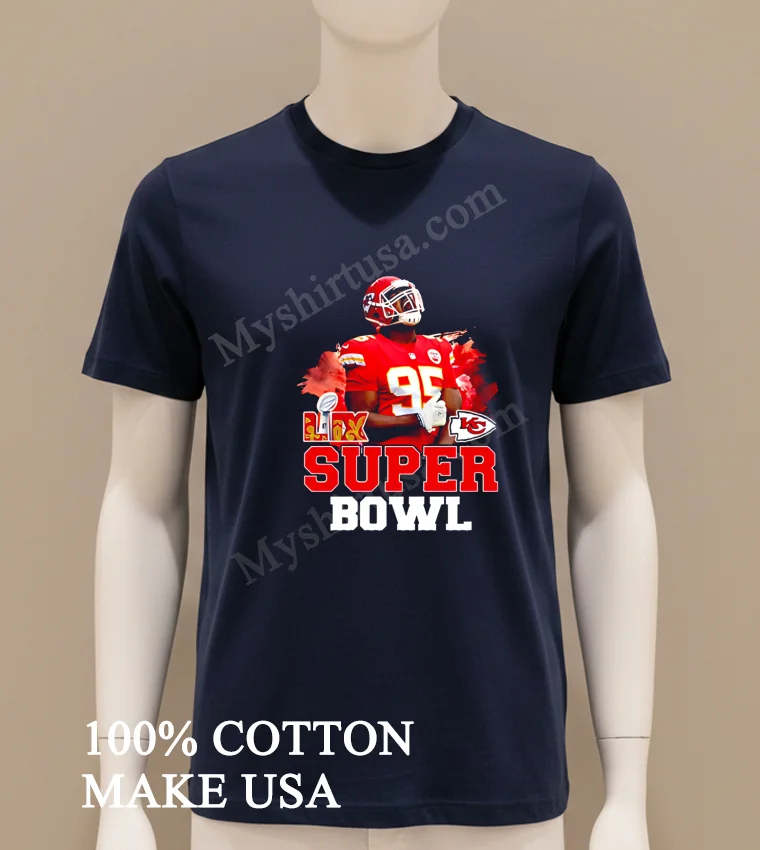 Chiefs Vs Eagles Super Bowl Lix Chris Jones Scream Shirt Navy Shirt