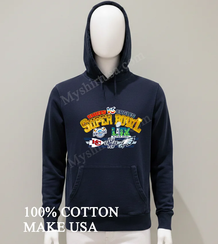 Chiefs Vs Eagles Super Bowl Lix Fly Eagles Fly 2025 Champions Shirt Balck Shirt