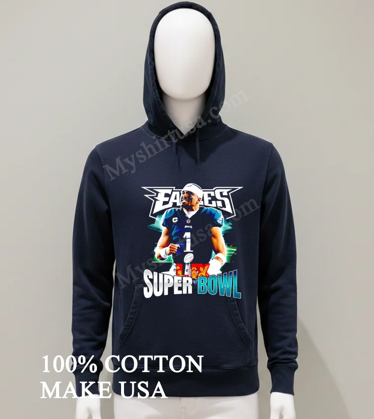 Chiefs Vs Eagles Super Bowl Lix Jalen Hurts Shirt Balck Shirt