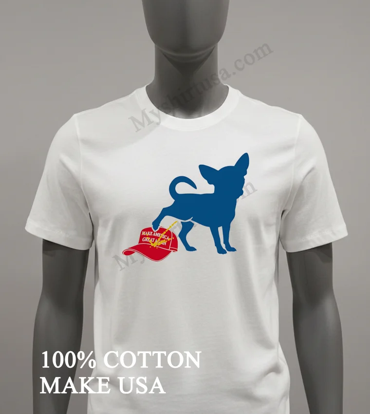 Chihuahua Peeing On Red Make America Great Again Hat funny america t-shirts - white-t-shirt Chihuahua Peeing On Red Make America Great Again Hat Shirt White T Shirt 3