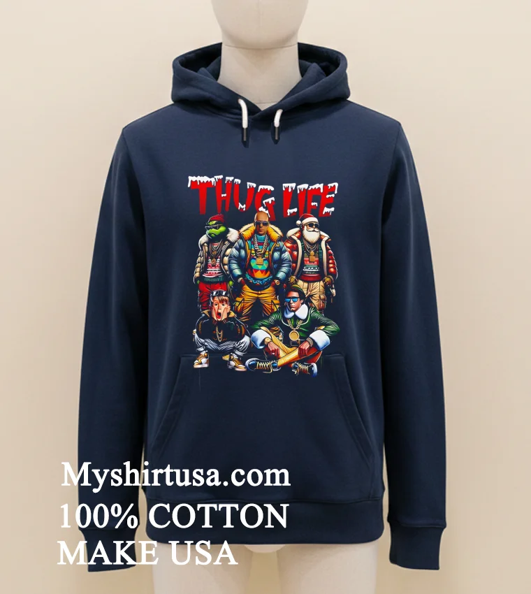 Christmas Thug Life Movie Characters Shirt - navy-shirt Christmas Thug Life Movie Characters Shirt Navy Shirt 1