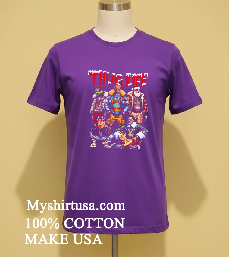 Christmas Thug Life Movie Characters Shirt - purple-shirt Christmas Thug Life Movie Characters Shirt Purple Shirt