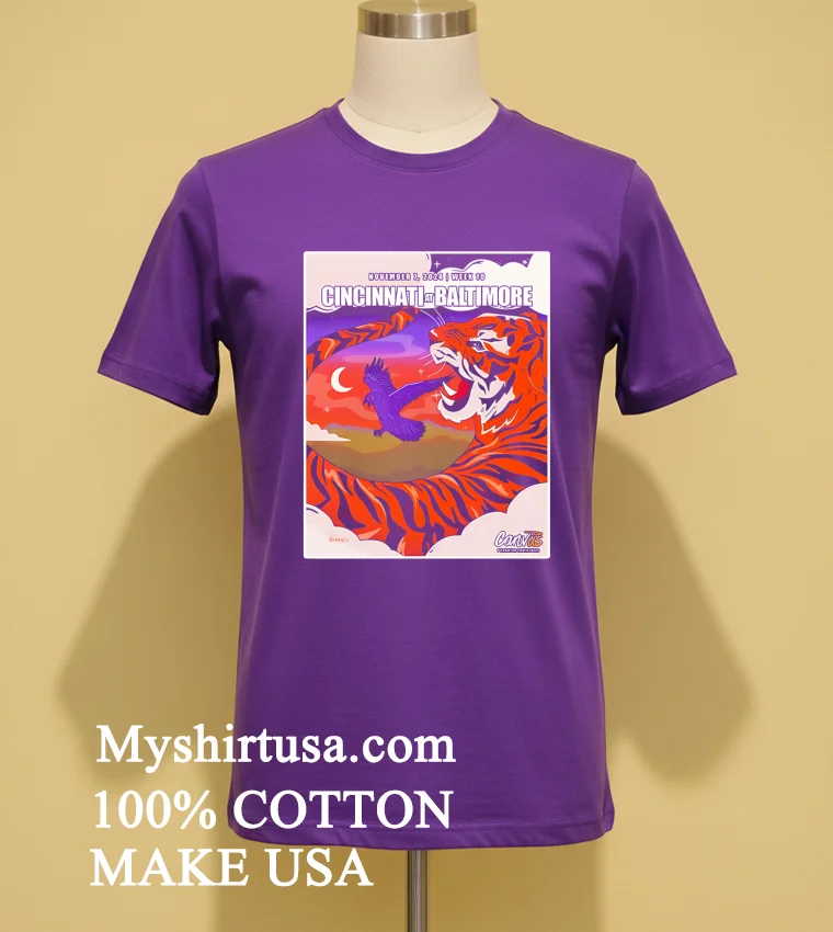 Cincinnati Bengals At Baltimore Ravens Game Poster Shirt - purple-shirt Cincinnati Bengals At Baltimore Ravens Game Poster Shirt Purple Shirt