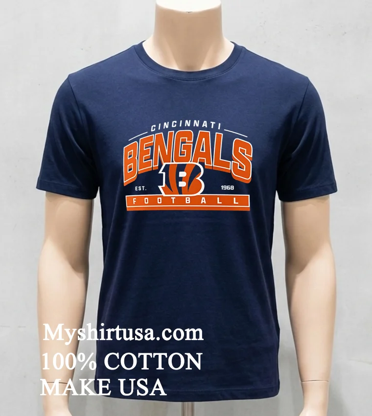 Cincinnati Bengals Est 1968 Football Athletic Banner Shirt Navy Shirt