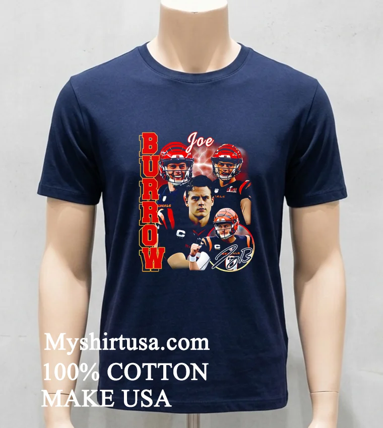 Cincinnati Bengals Joe Burrow Vintage 90s Shirt Navy Shirt