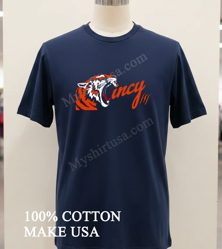 Cincinnati Tigers Scream new t-shirt - navy-shirt Cincinnati Tigers Scream Shirt Navy Shirt 1