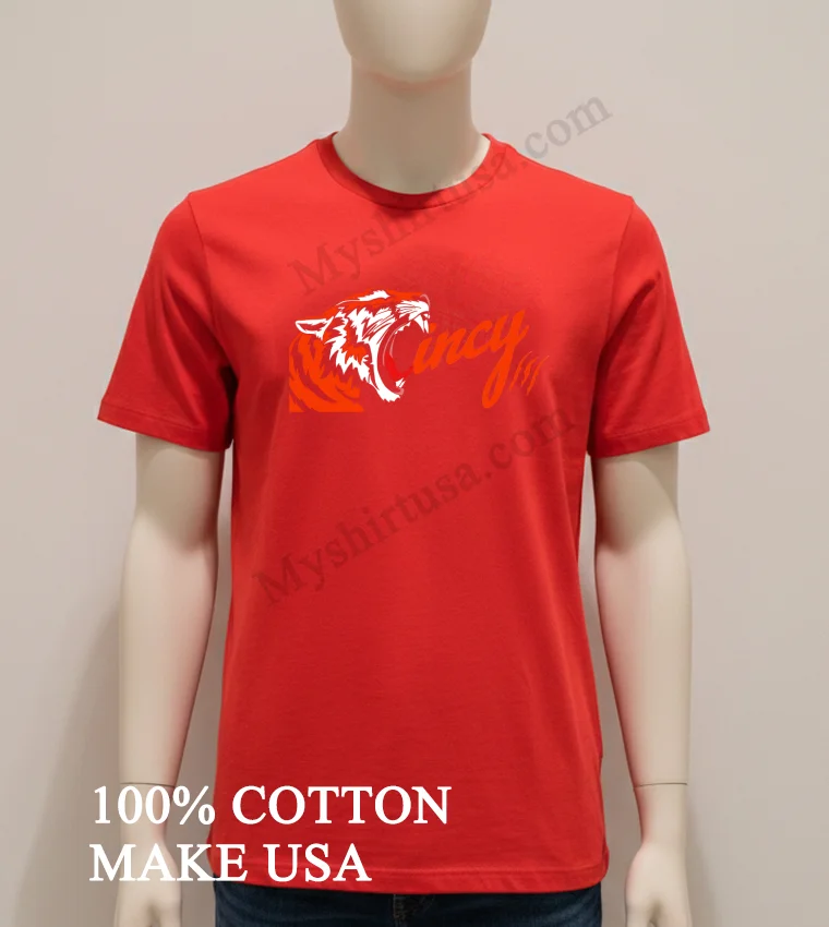 Cincinnati Tigers Scream new t-shirt - red-shirt Cincinnati Tigers Scream Shirt Red Shirt