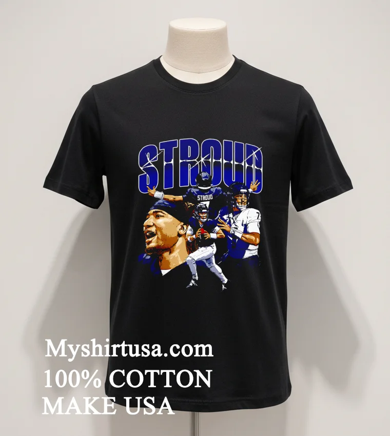 C.j. Stroud Houston Collage Graphic Retro new t-shirt - balck-shirt Cj Stroud Houston Collage Graphic Retro Shirt Balck Shirt