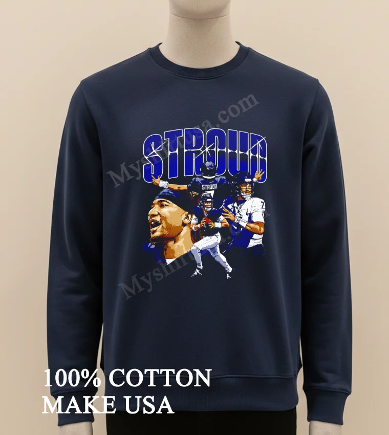 C.j. Stroud Houston Collage Graphic Retro new t-shirt - long sleve shirt Cj Stroud Houston Collage Graphic Retro Shirt Long Sleve Shirt