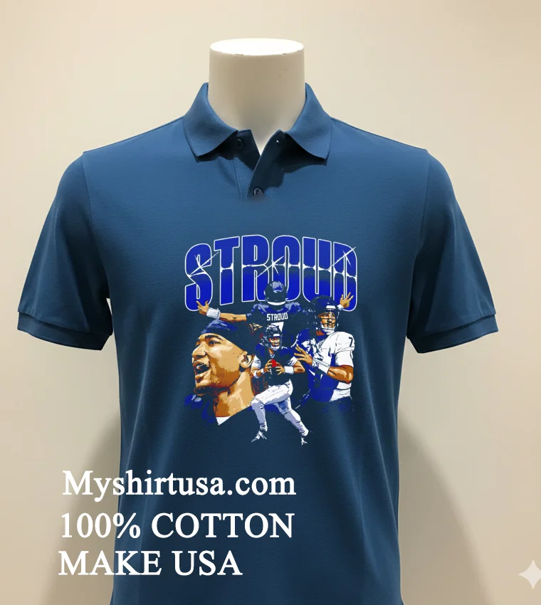 C.j. Stroud Houston Collage Graphic Retro new t-shirt - navy-shirt Cj Stroud Houston Collage Graphic Retro Shirt Navy Shirt 1