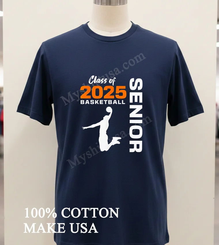 Class Of 2025 Basketball Senior Shirt Navy Shirt